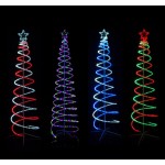 2.1M LED Double Spiral Tree Blue And White Christmas Display
